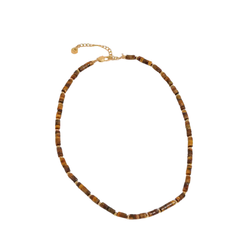 Brown Horizon Tiger Eye Stainless Steel Necklace