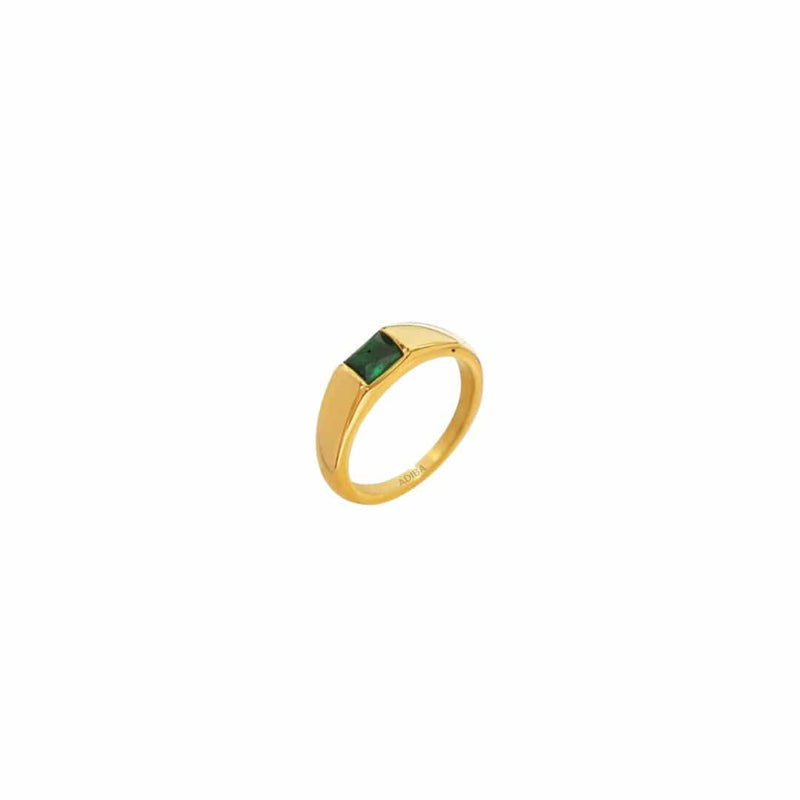 Green Zenith Gold Stainless Steel Ring – ADIBA