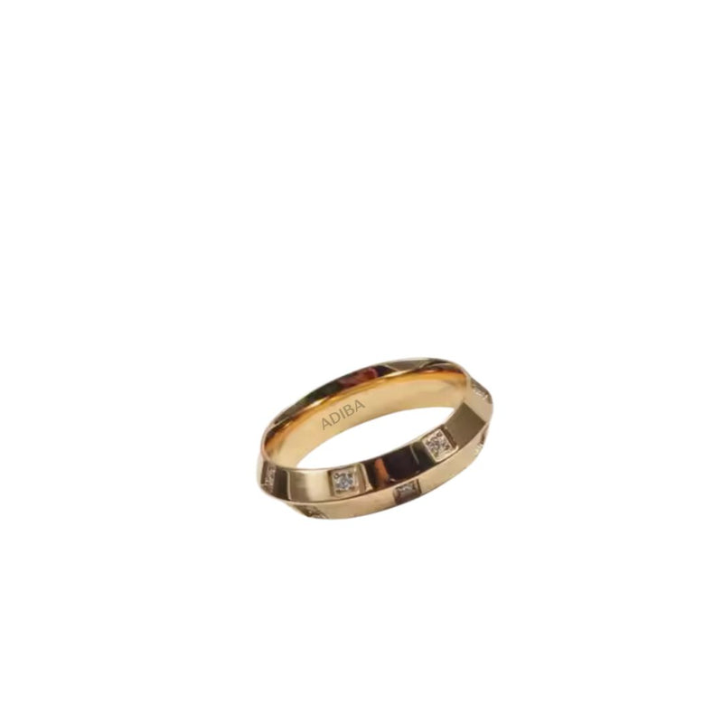 Luminous Elegance Gold Band Ring