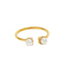 Double Pearl 18k Gold Plated Stainless Steel Ring