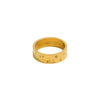 Moon and Stars Wide 18k Gold Plated Stainless Steel Ring