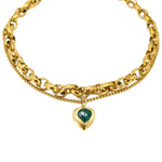 Green Heart Double Necklace