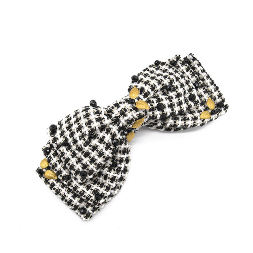 Chic Black and White Tweed Harmony Barrette