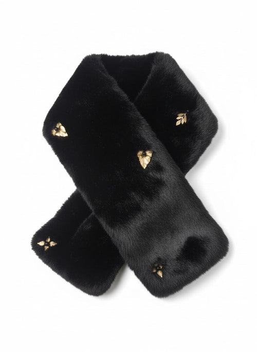 Noir Forest Hand Beaded Shawl Scarf