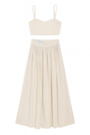 Sand Linen Cropped Top and Matching Skirt