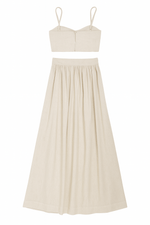 Sand Linen Cropped Top and Matching Skirt