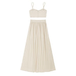 Sand Linen Cropped Top and Matching Skirt