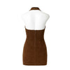 Mahogany Bloom Suede Dress