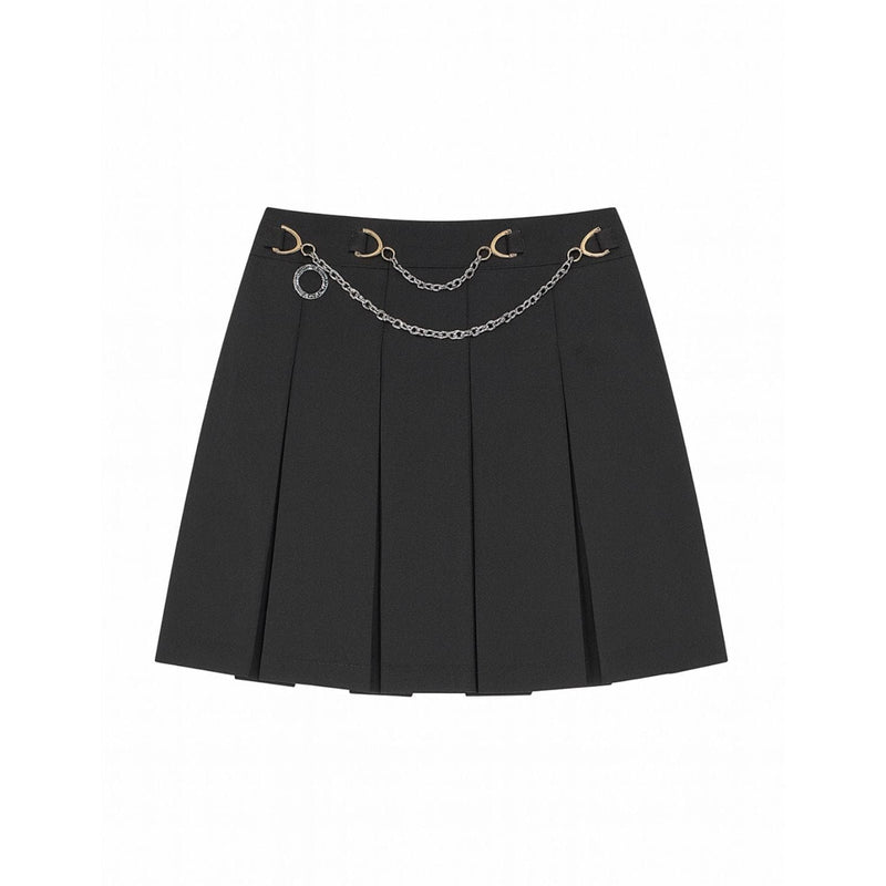 Midnight Bloom Pleated Skirt