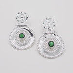 Silver Emerald Green ADIBA Earrings
