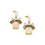 22k Gold Plated Pink Chalcedony Earring