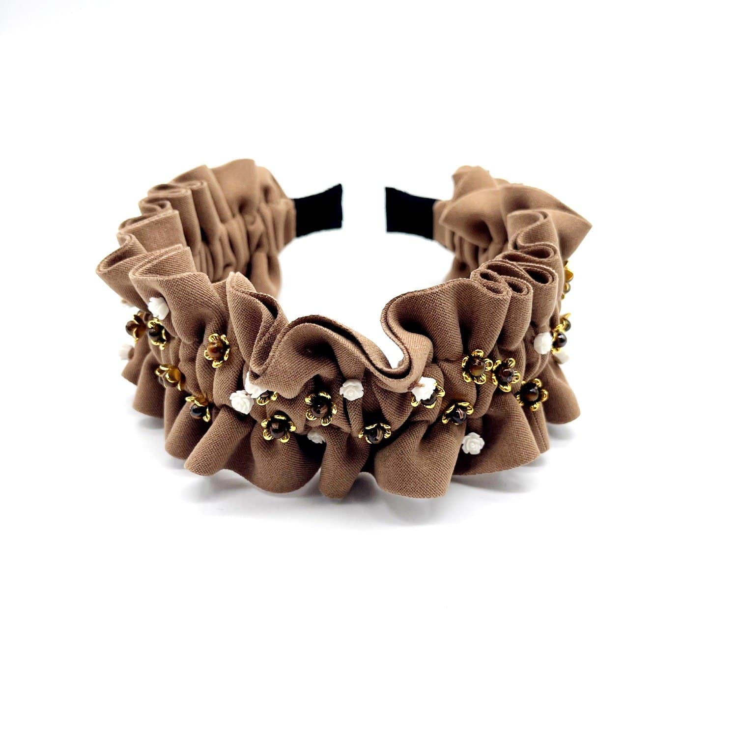 LV Inspired Scrunchie - Brown - Designer Handmade