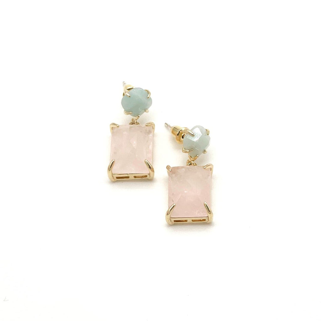 Amazonite & Rose Quartz Earring