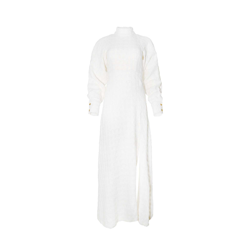 Pearl White Long Sleeve Maxi Dress