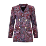 Jacquard Floral Fitted Long Blazer