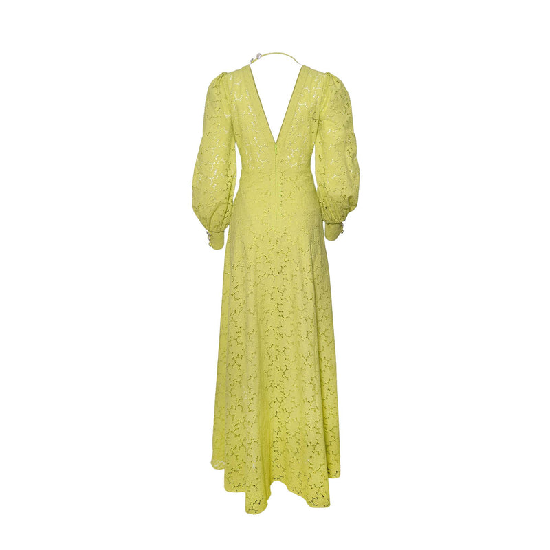 lime green long sleeve dress Object - Lace Maxi Dress - Women - Nylon - 4-6 US