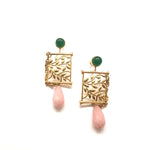 Pink Jade Stone Earring