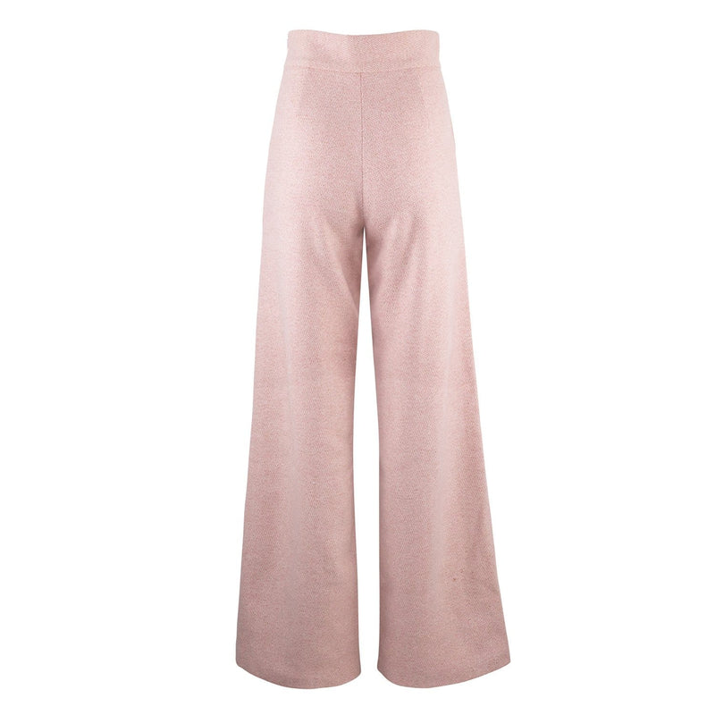 Jacquard Rose Pink Flared Pants – ADIBA