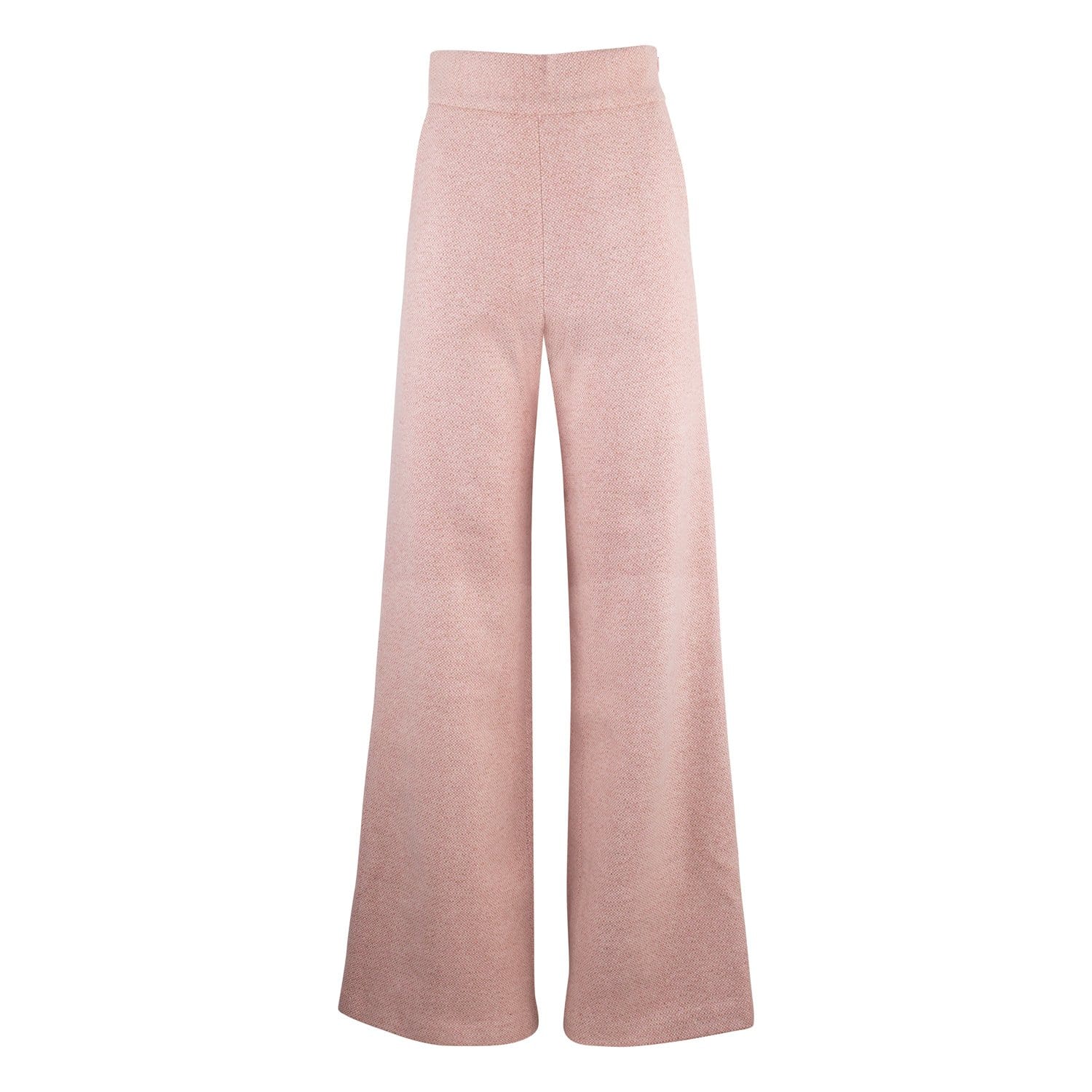 【HI FI FNK】(W) Rose Jacquard Pants Jacquard Rose Pink Flared Pants – ADIBA