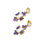Purple Cubic Zircon & Baroque Pearls Earrings