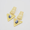 22k Gold Plated Blue Jade Goddess Earring