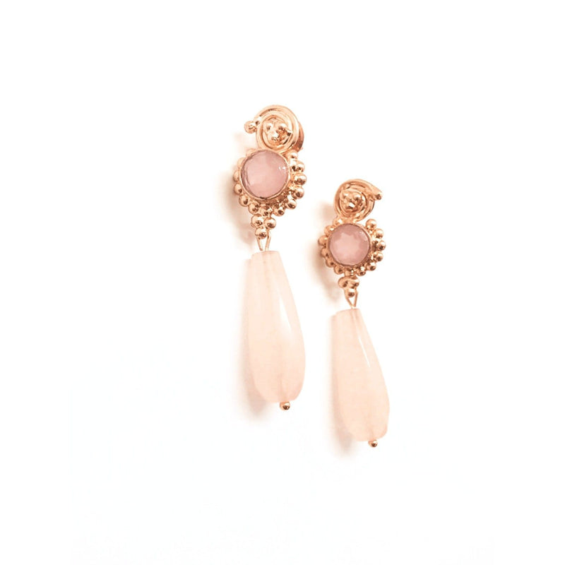 Bergenia Pink Chalcedony stone Earring